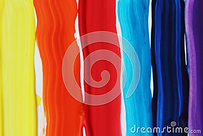 Primary colors. Beautiful bright watercolor stripes. Abstract background. photo Stock Photo