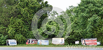 Primary Election Campaign Signs North Carolina Editorial Stock Photo