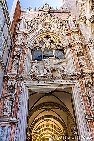 Primary Entrance Porta della Carte Palazzo Ducale Doge& x27;s Palace Stock Photo