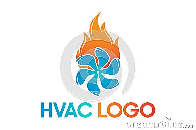 Heating, ventilation, and air conditioning (HVAC) Logo design Vector Illustration