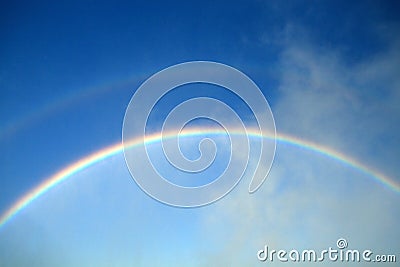 Primary and Secondary Rainbows Stock Photo