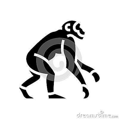 primate ancestors human evolution glyph icon illustration Cartoon Illustration