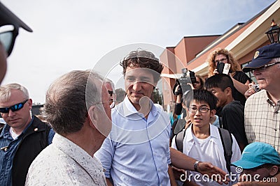 Prime Minister Justin Trudeau Talking in Charlottetown Editorial Stock Photo