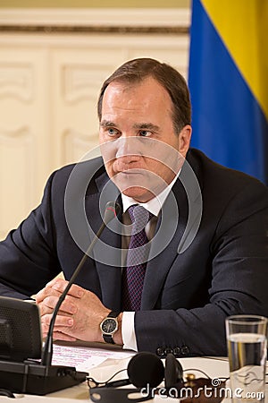 Prime Minister of the Kingdom of Sweden Stefan Lofven Editorial Stock Photo