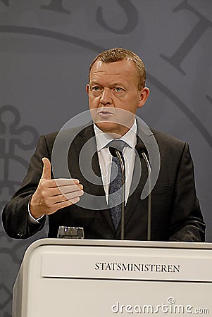 PRIME MINISTER LARS LOKKE RASMUSSEN _BEDRE BALANCE Editorial Stock Photo