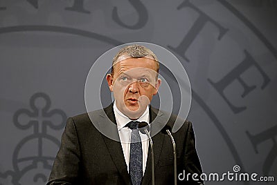 PRIME MINISTER LARS LOKKE RASMUSSEN _BEDRE BALANCE Editorial Stock Photo