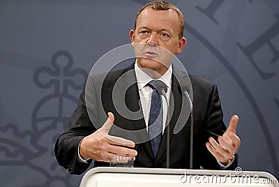 PRIME MINISTER LARS LOKKE RASMUSSEN _BEDRE BALANCE Editorial Stock Photo