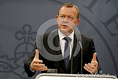 PRIME MINISTER LARS LOKKE RASMUSSEN _BEDRE BALANCE Editorial Stock Photo