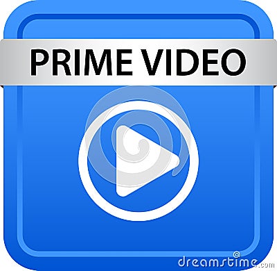 Prime video web button Cartoon Illustration