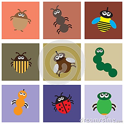 Primitive application of insects Vector Illustration