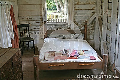 Primitive bedroom Stock Photo