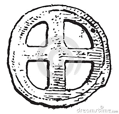 Primitive money Gauls, vintage engraving Vector Illustration