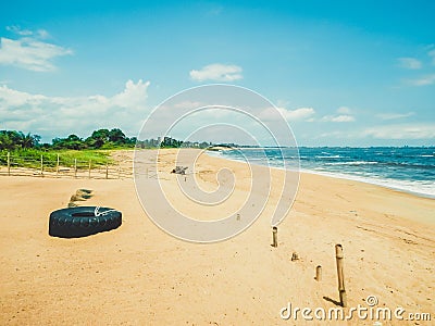 Primitive wild deserted beach on the Atlantic ocean. Monrovia the capital of Liberia, West Africa Stock Photo