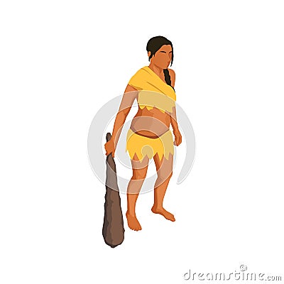 Primitive Woman Illustration Vector Illustration