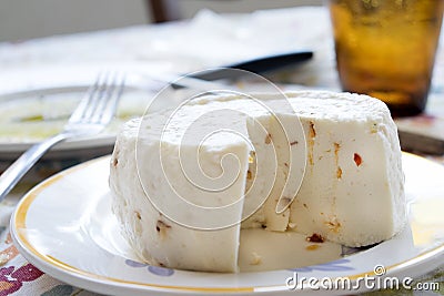 Primo sale cheese flavored with hot pepper Stock Photo