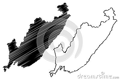 Primorsky Krai map vector Vector Illustration