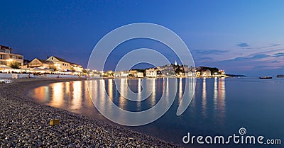 Primosten Old Town night view, Croatia Stock Photo