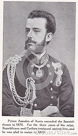 Prince Amadeo of Aosta 1845 - 1890 Editorial Stock Photo