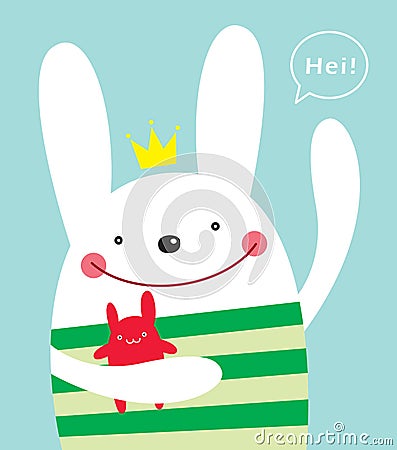 Prince bunny doodle Vector Illustration