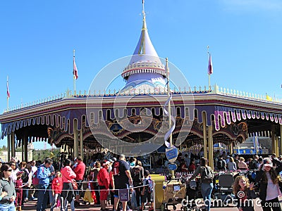 Prince Charming Regal Carousel ride at Walt Disneyâ€™s Magic Kingdom Park, near Orlando, in Florida Editorial Stock Photo