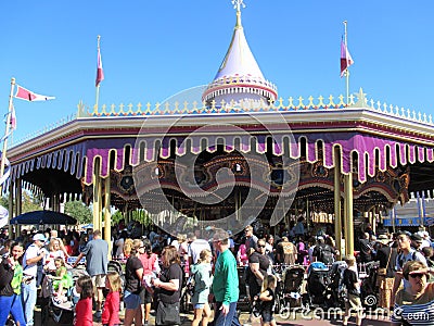 Prince Charming Regal Carousel ride at Walt Disneyâ€™s Magic Kingdom Park, near Orlando, in Florida Editorial Stock Photo