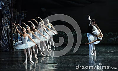 The prince decided to help Ojta-ballet Swan Lake Editorial Stock Photo