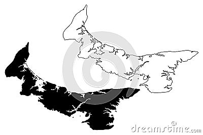 Prince Edward Island Canada map vector Vector Illustration