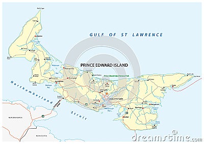 Prince Edward Island vector road map Vector Illustration