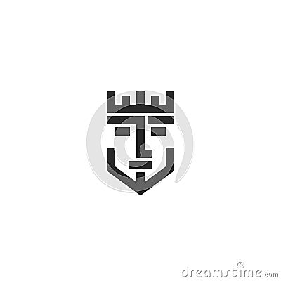 Prince logo portrait of a jack in the crown playing card character in a monogram minimal style Vector Illustration