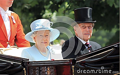 Prince Philip and Queen Elizabeth, London June 2017- Trooping the Colour parade Prince Philip and Queen for Queen Elizabeth s Bir Editorial Stock Photo