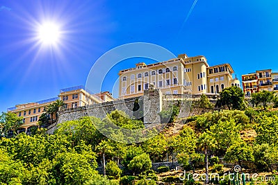 Prince's Palace in Fontvielle, Monte-Carlo, Monaco, Cote d'Azur, French Riviera Stock Photo