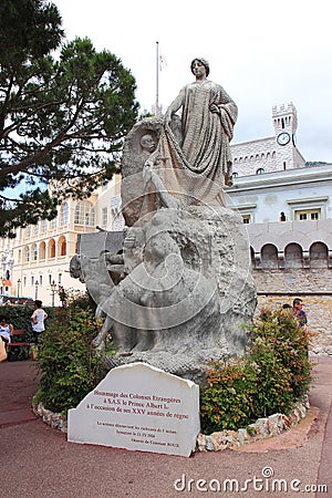 Prince Albert I statue in Monaco City Editorial Stock Photo