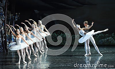 The prince and the Swan love story-ballet Swan Lake Editorial Stock Photo