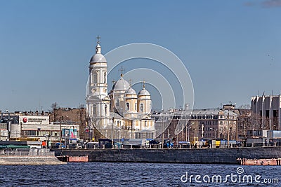 Prince Vladimir`s Vladimirskiy Cathedral on Petrogradskaya Side of St. Petersburg Editorial Stock Photo