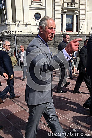 Prince of Wales visit to Auckland New Zealand Editorial Stock Photo