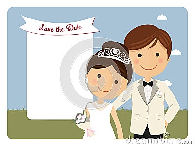 Princely style couple foreground for wedding invitation Stock Photo