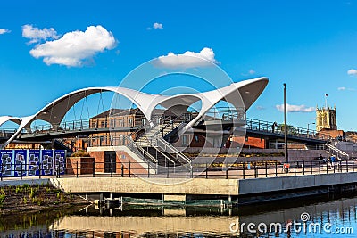Princes Quay Bridge in Hull, Kingston upon Hull, UK Editorial Stock Photo