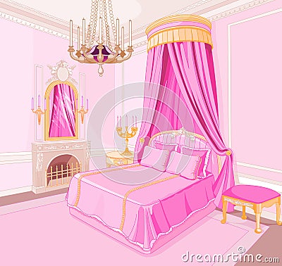 Princess bedroom Vector Illustration