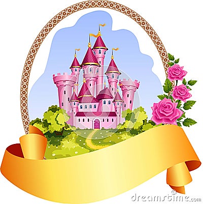 Princess castle frame. Vector Illustration