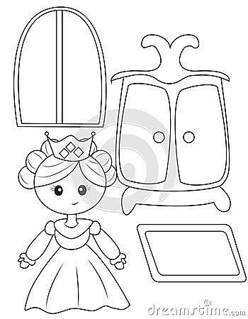 Princess coloring page Stock Photo