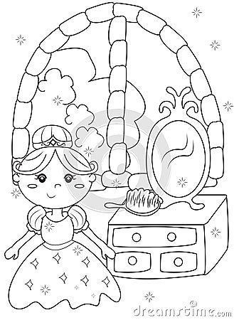 Princess coloring page Stock Photo