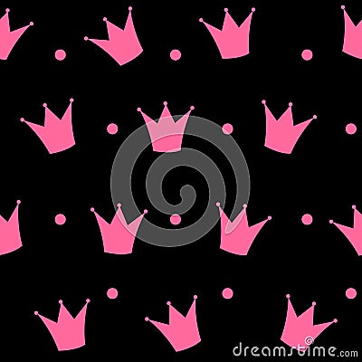 Princess Crown Seamless Pattern Background Vector Vector Illustration