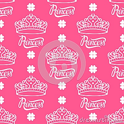 Princess Crown Seamless repeating pattern Vector Illustration