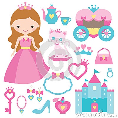 Princess design elements Vector Illustration