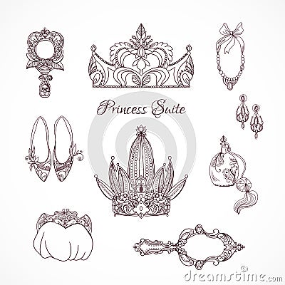 Princess design elements Vector Illustration