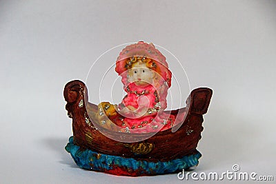 Princess Doll Inside Boat Stock Photo