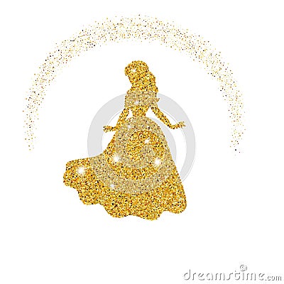 Princess with dust glitters. Vector Illustration