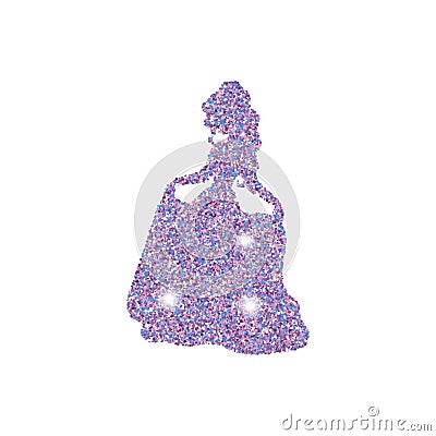 Princess with dust glitters. Vector Illustration