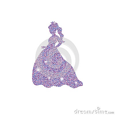 Princess with dust glitters. Vector Illustration