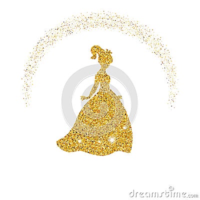 Princess with dust glitters. Vector Illustration